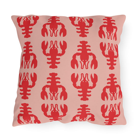 Lounging Lobsters Double-Sided Outdoor Pillow
