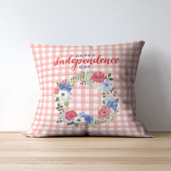 Happy Independence Day Wreath Pillow