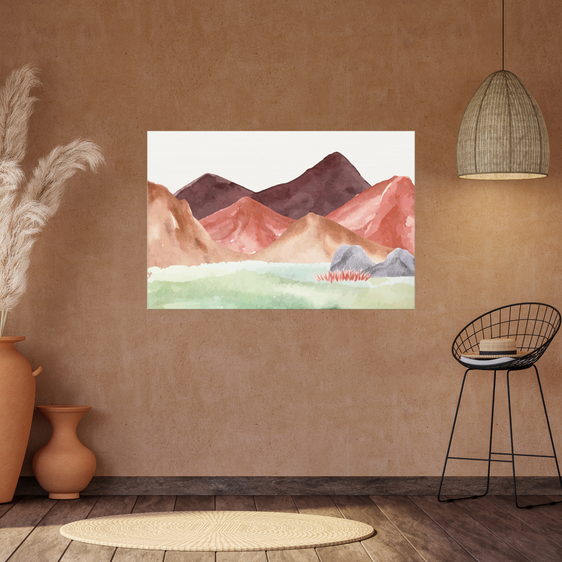 Sunset Mountains Wrapped Canvas Gallery Wall Art
